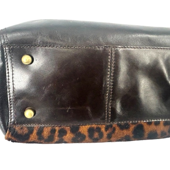 Patricia Nash Coronella Leopard Print Calf Hair Medium Frame Satchel - Picture 6 of 16